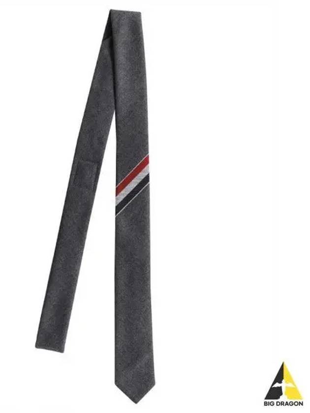 Three-Line Engineer Stripe Wool  Neck Tie Dark Grey - THOM BROWNE - BALAAN 2