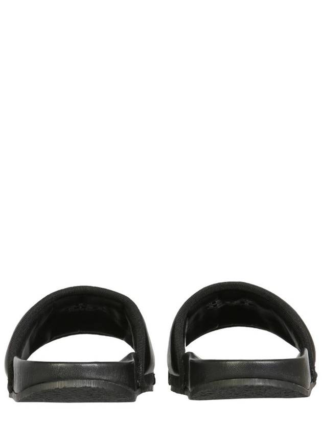 Logo Padded Leather Slippers Black - AMBUSH - BALAAN 4