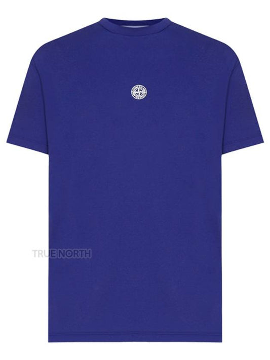 Solar Eclipse Print Short Sleeve T-Shirt Blue - STONE ISLAND - BALAAN.
