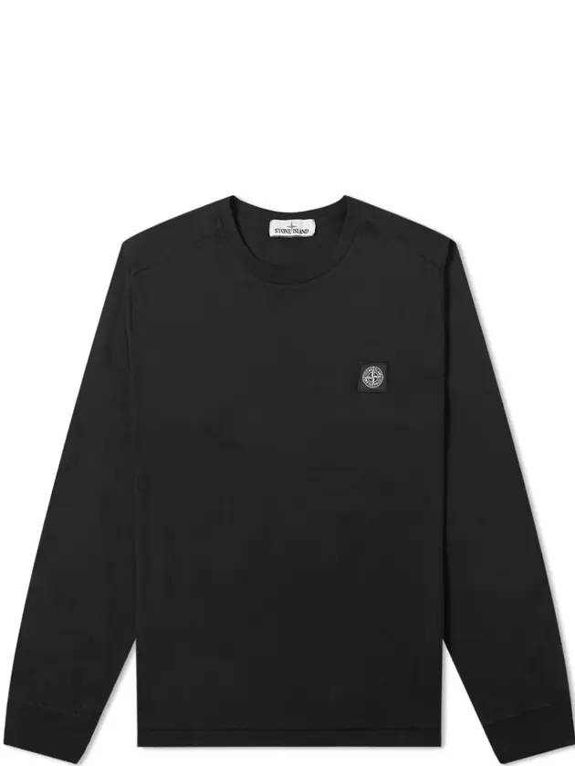 Wappen Patch Long Sleeve T-Shirt Black - STONE ISLAND - BALAAN 1