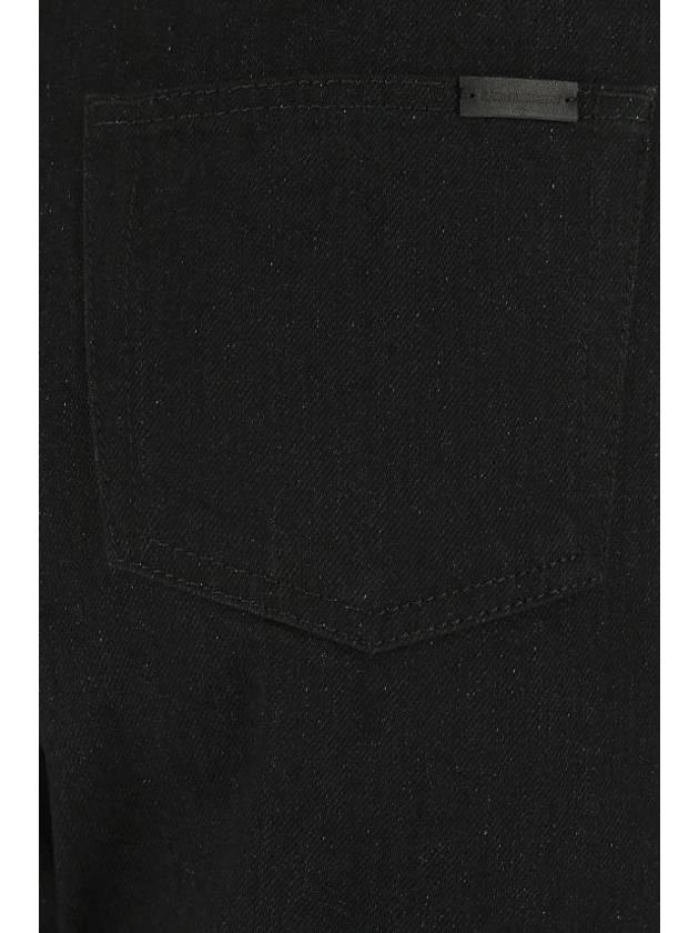 Women's Cotton High Waist Pants Black - SAINT LAURENT - BALAAN 4