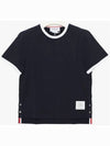 Asymmetric Hem Short Sleeve T-Shirt Navy - THOM BROWNE - BALAAN 2