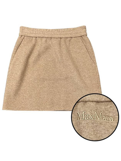 Onagro Mini A Line Skirt Beige - MAX MARA - BALAAN 2