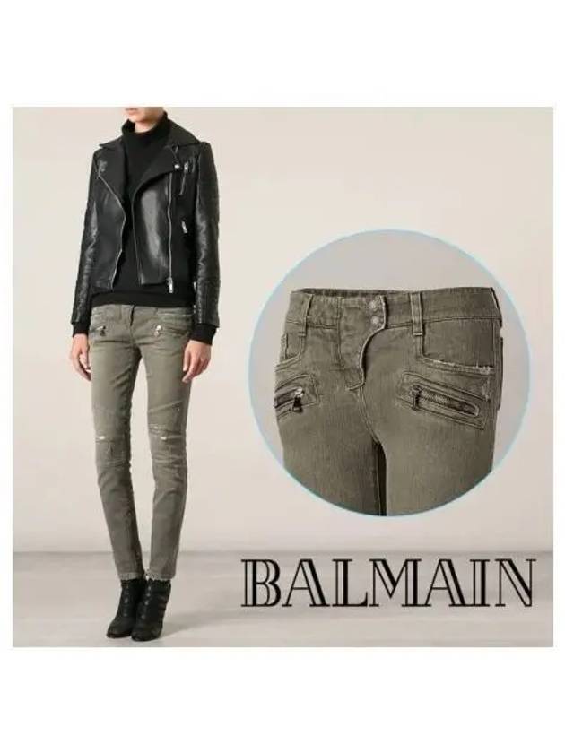 Female green washing biker 270614 - BALMAIN - BALAAN 1