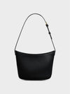 Medium Shiny Calfskin Croque Shoulder Bag Black - CELINE - BALAAN 4