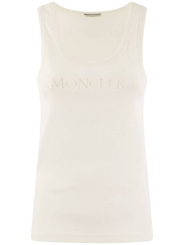 Women's Embroidered Logo Sleeveless White - MONCLER - BALAAN 2