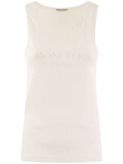 Women's Embroidered Logo Sleeveless White - MONCLER - BALAAN 2