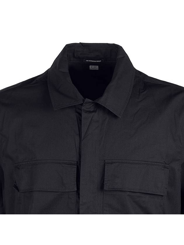 Metropolis Series Gabardine Pocket Long Sleeve Shirt Black - CP COMPANY - BALAAN 5