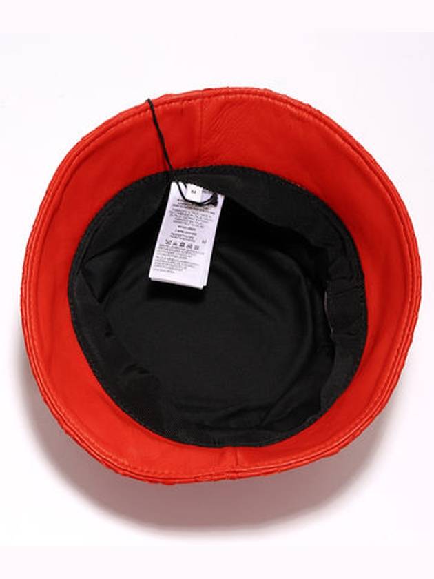 Intrecciato Leather Bucket Hat Red - BOTTEGA VENETA - BALAAN 5