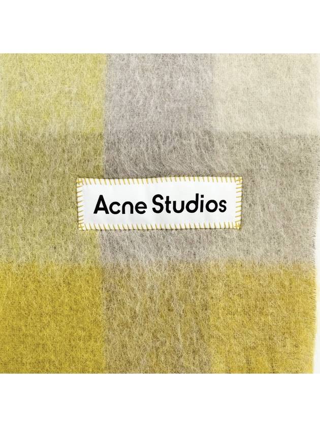 Check Mohair Muffler Beige Yellow - ACNE STUDIOS - BALAAN 3