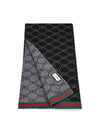 GG Two-Tone Wool Scarf Black - GUCCI - BALAAN 3