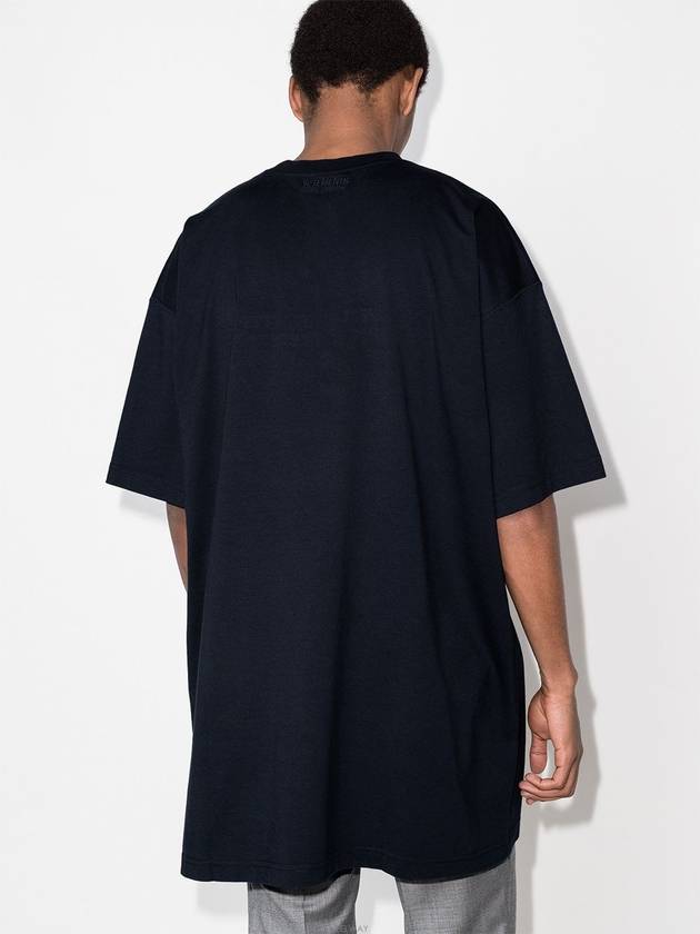 Couture Logo Overfit Short Sleeve T-Shirt Navy - VETEMENTS - BALAAN 6