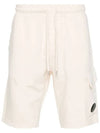 Light Fleece Utility Shorts Beige - CP COMPANY - BALAAN 3