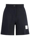 High Waisted Wool Shorts Navy - THOM BROWNE - BALAAN 2