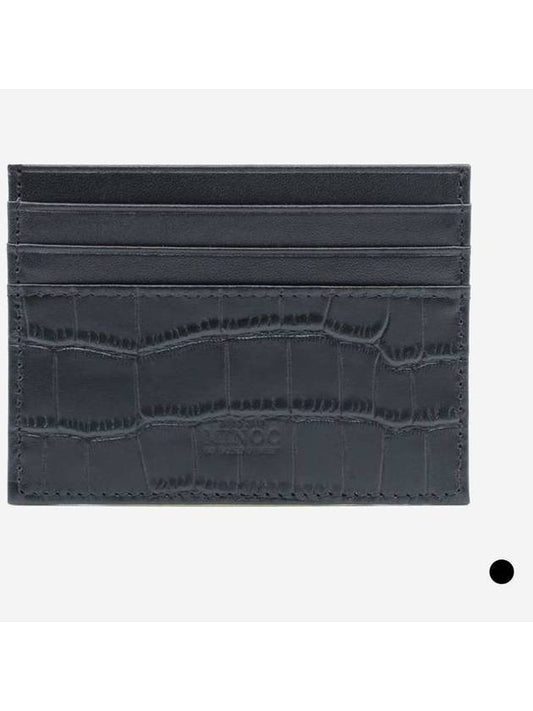 Zenith Crocodile Leather Card Wallet Black - MINOC - BALAAN 1