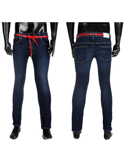 Men's Belted Skinny Jeans Blue - OFF WHITE - BALAAN 2