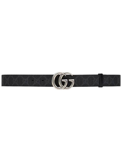 GG Marmont Silver Reversible Thin Belt Black - GUCCI - BALAAN 2