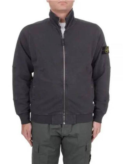 Cotton Zip-Up Jacket Dark Grey - STONE ISLAND - BALAAN 2