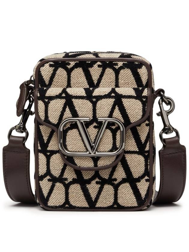 V Logo Toile Iconographe Cross Bag Beige - VALENTINO - BALAAN 2