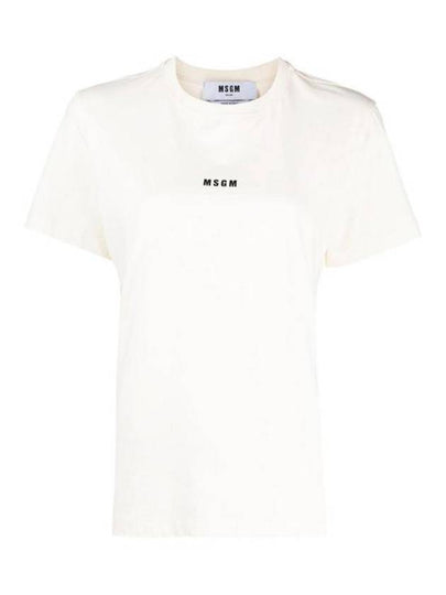 Micro Logo Short Sleeve T-Shirt Ivory - MSGM - BALAAN 2