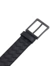 Intrecciato Leather Belt Black - BOTTEGA VENETA - BALAAN 7