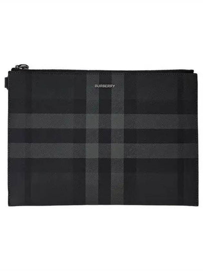 Vintage Check Clutch Bag Charcoal - BURBERRY - BALAAN 2