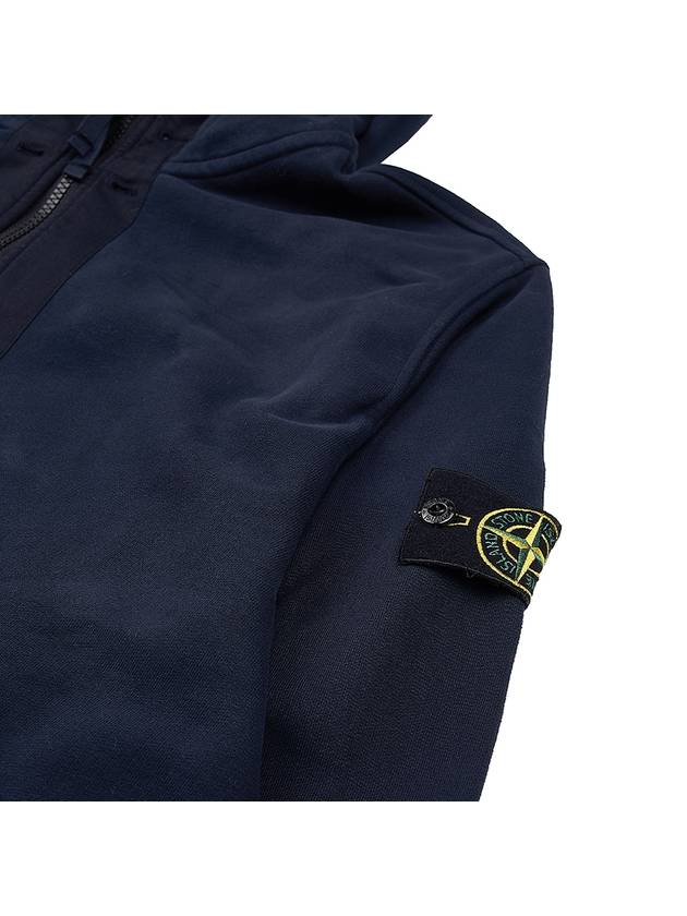 Wappen Patch Cotton Fleece Zip Up Hoodie Navy - STONE ISLAND - BALAAN 8