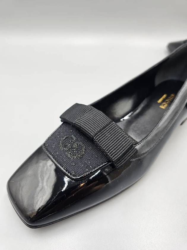 GG Canvas Patent Leather Ballet Flat Black - GUCCI - BALAAN 7