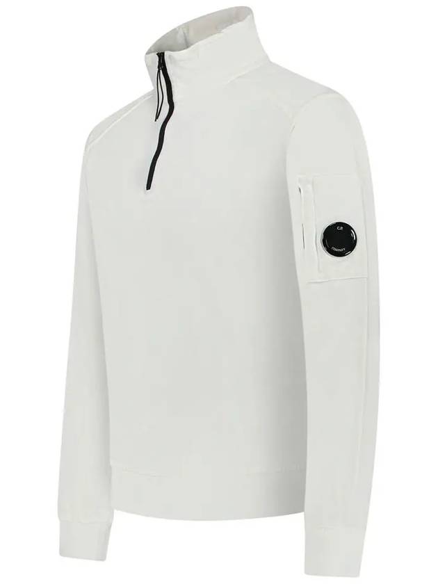 Light Fleece Half Zipped Sweatshirt White - CP COMPANY - BALAAN 5