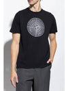 Industrial Two Print Garment Dyed Short Sleeve T-Shirt Black - STONE ISLAND - BALAAN 4