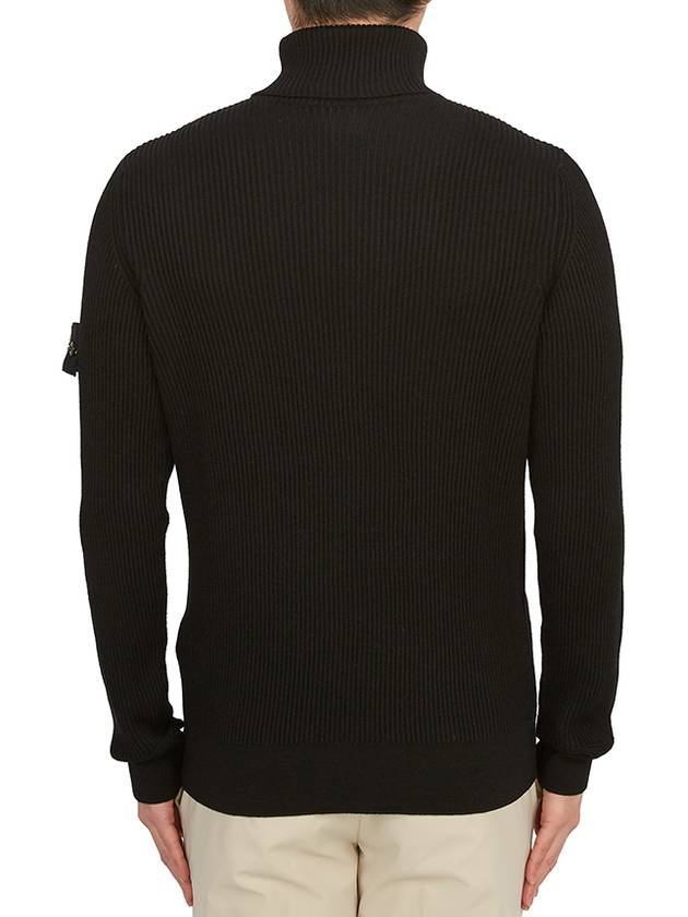 Men's Logo Patch Turtleneck Black - STONE ISLAND - BALAAN 5