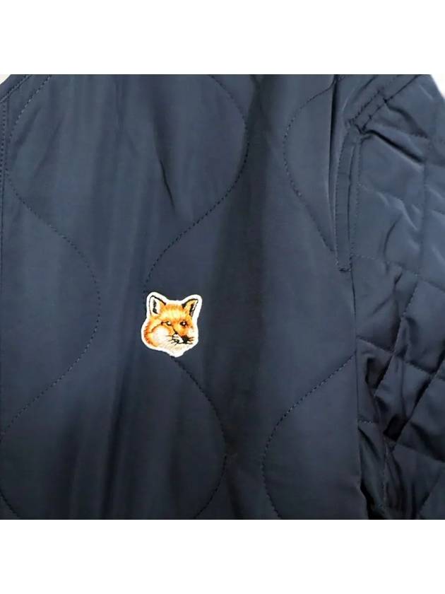 Institutional Fox Head Quilted Nylon Zip-Up Jacket Ink Blue - MAISON KITSUNE - BALAAN 7