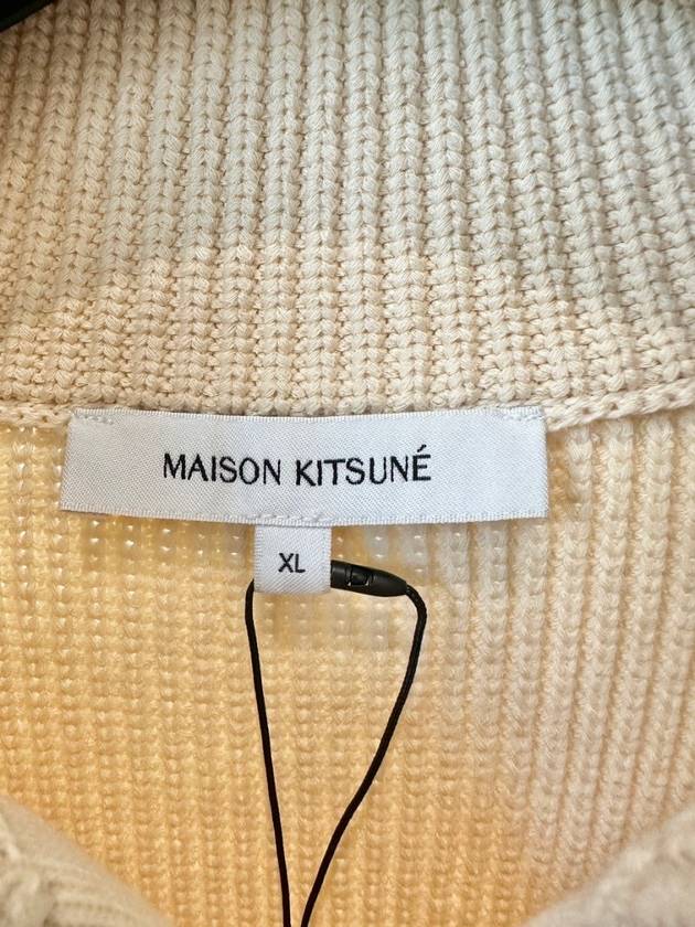 Maison Kitsune Zipper Knit Sweater MM00810KT1098 Cream Beige MENS XL - MAISON KITSUNE - BALAAN 5