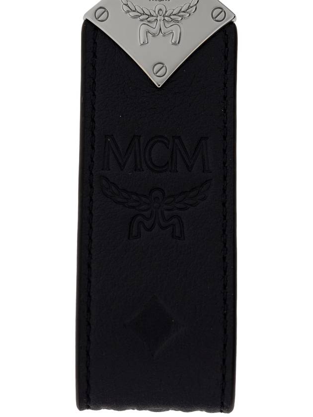 MCM Leather Keychain, Men's, Navy Blue - MCM - BALAAN 4