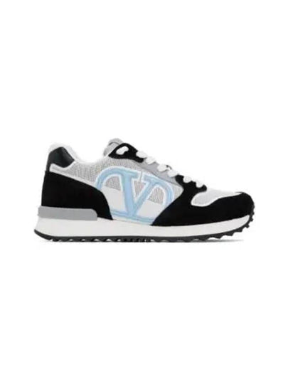 V Logo Low Top Sneakers Black - VALENTINO - BALAAN 2