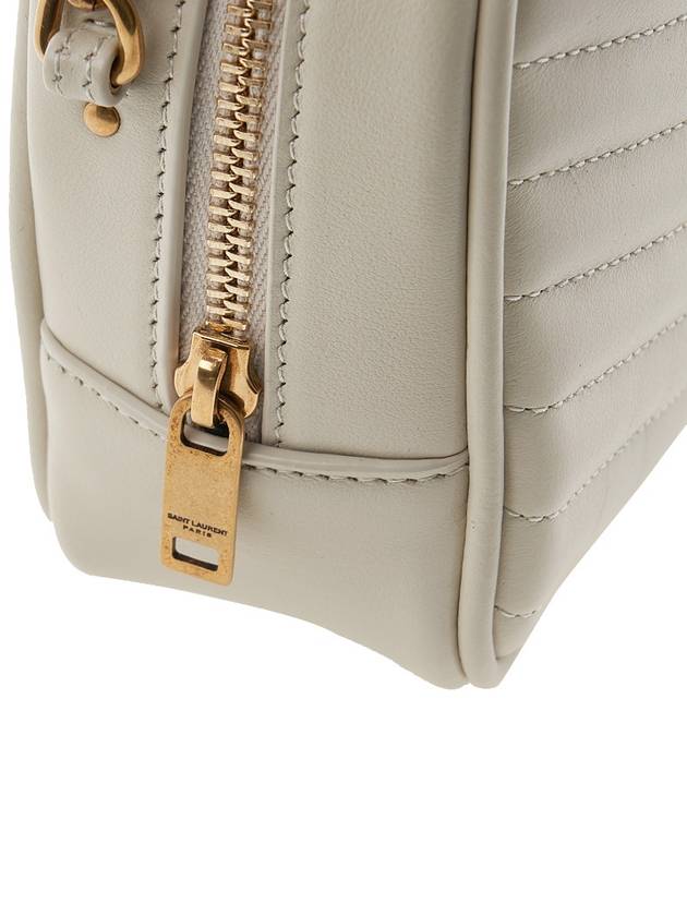 Lou Small Leather Cross Bag White - SAINT LAURENT - BALAAN 9