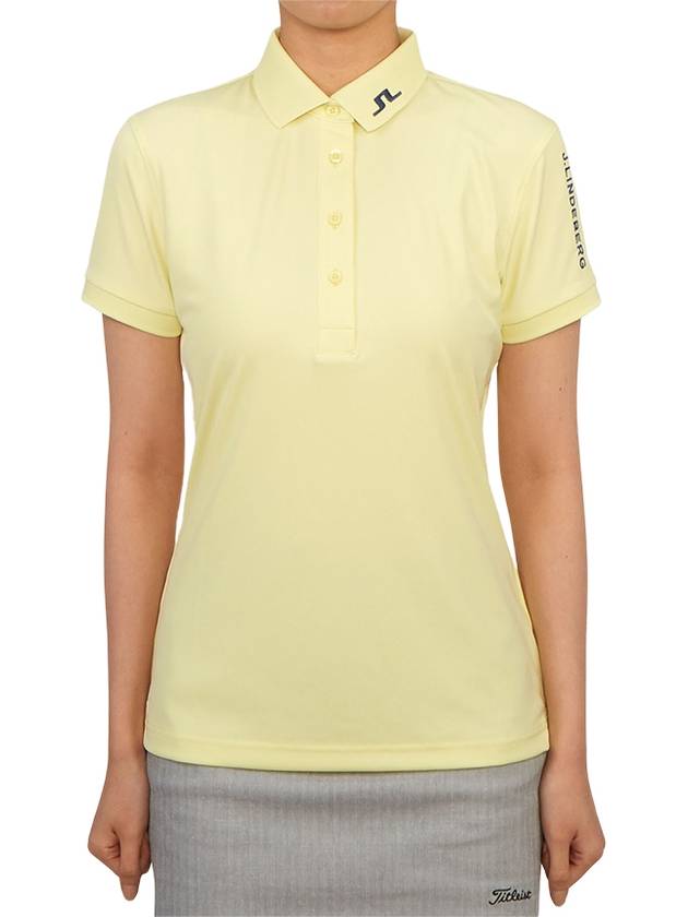 Women's Golf Tour Tech Polo Shirt Wax Yellow - J.LINDEBERG - BALAAN 2