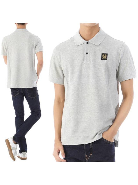 Logo Patch Polo Shirt Grey - BELSTAFF - BALAAN 1