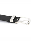 Checked Leather Belt Charcoal - BURBERRY - BALAAN 5