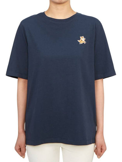 Speedy Fox Patch Comfort Short Sleeve T-Shirt Navy - MAISON KITSUNE - BALAAN 2