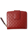 GG Micro Ssima Zipper Half Wallet Red - GUCCI - BALAAN 3