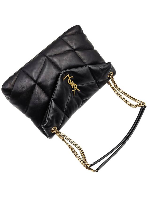 Saint Laurent 577475 Black Quilted Gold Chain Lulu PUFFER Medium Shoulder Bag - SAINT LAURENT - BALAAN 5