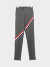 Diagonal Striped Wool Slacks Medium Grey - THOM BROWNE - BALAAN 2