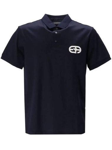 Logo Patch Button Polo Shirt 8N1FB61JUVZ - EMPORIO ARMANI - BALAAN 1