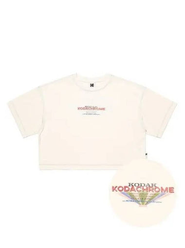 KODAK Camera Club Washed Crop Short Sleeve T Shirt Women OATMEAL - KODO - BALAAN 1