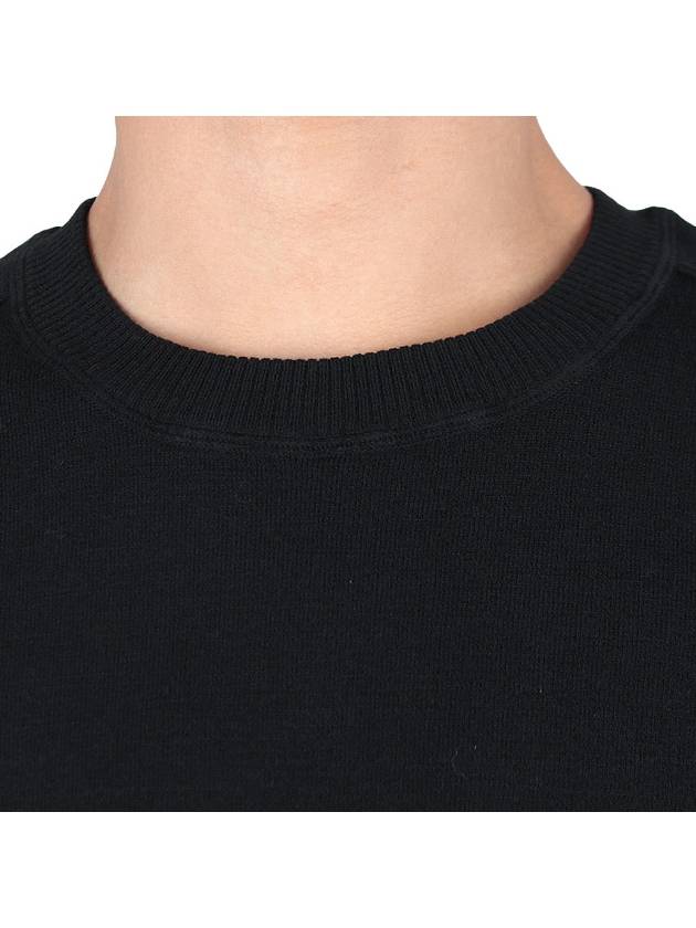 Lens Wappen Merino Wool Knit Top Black - CP COMPANY - BALAAN 7