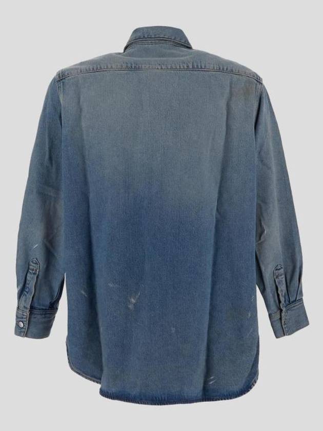 Relaxed Fit Denim Long Sleeve Shirt Light Blue - ACNE STUDIOS - BALAAN 3