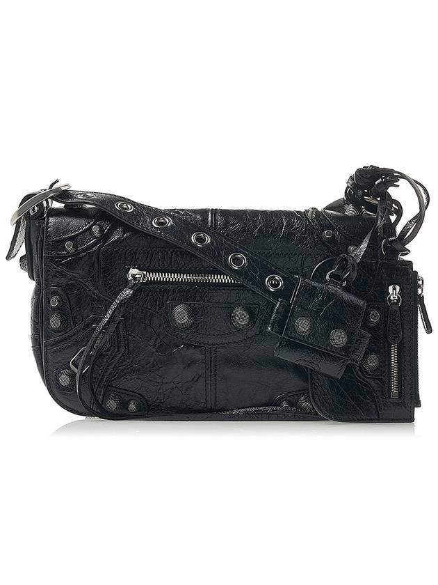 Zipper Stud Arena Lambskin Shoulder Bag Black - BALENCIAGA - BALAAN 2