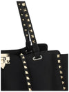 Rockstud Medium Tote Bag Black - VALENTINO - BALAAN 10