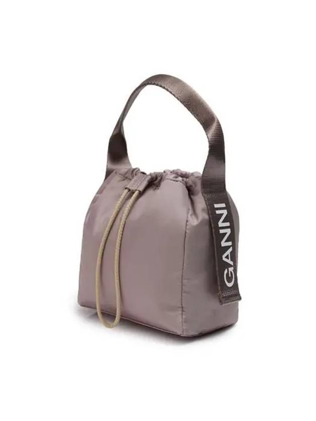 Recycled Tech Logo Bucket Bag Oyster Grey - GANNI - BALAAN 3